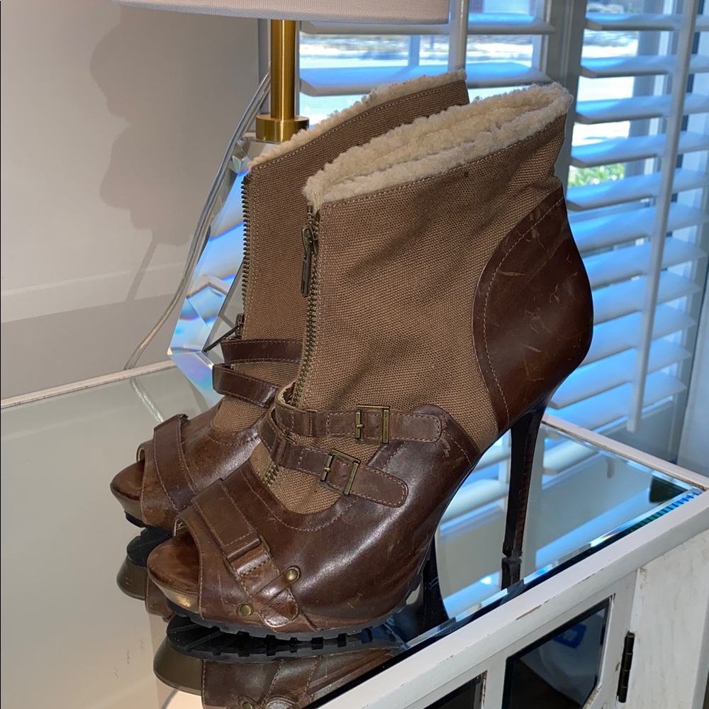 ALDO Peep-Toe Ankle Booties